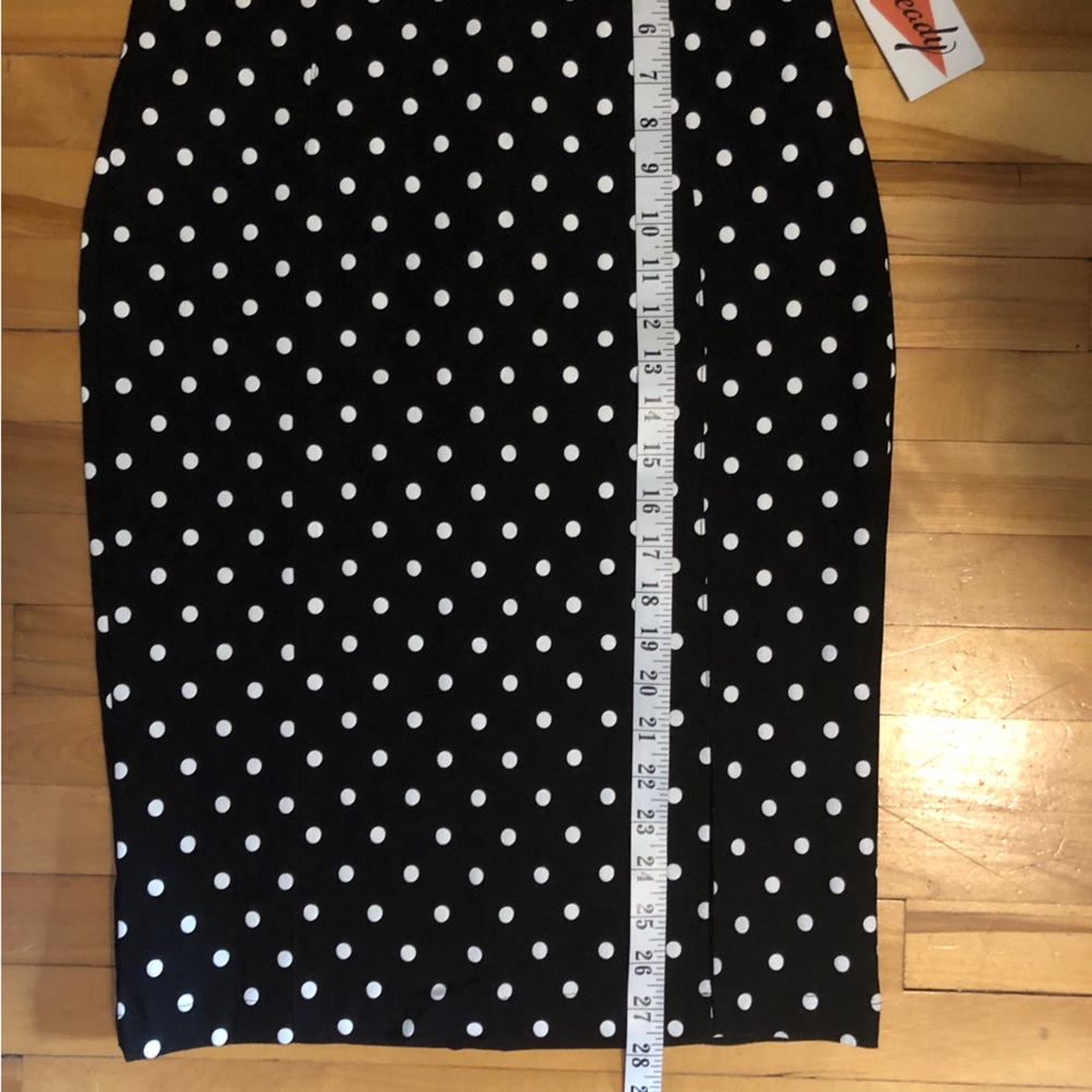 NWT XS/SM Rocksteady Retro Rockabilly Pinup Polka Dot Pencil Skirt - Picture 5 of 7